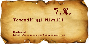 Tomcsányi Mirtill névjegykártya